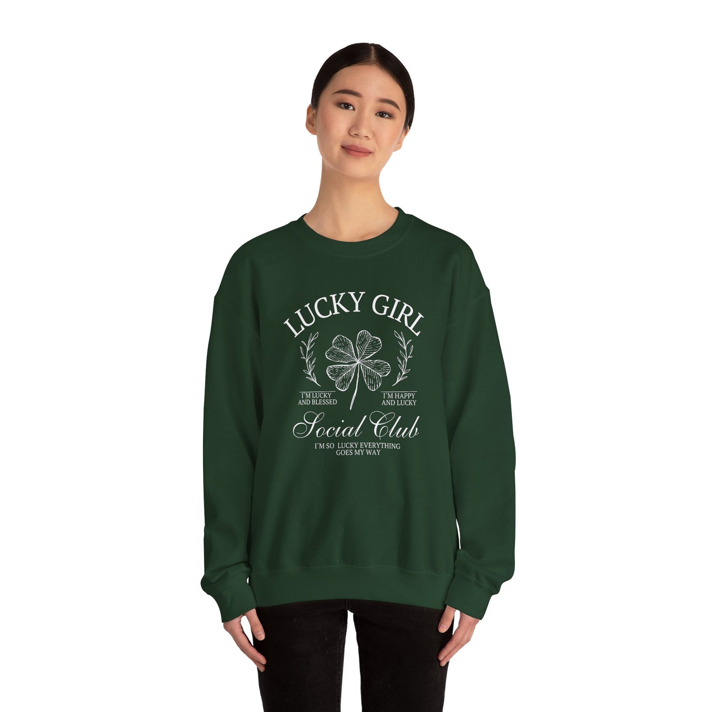 Lucky Girl Gildan Crew Sweatshirt