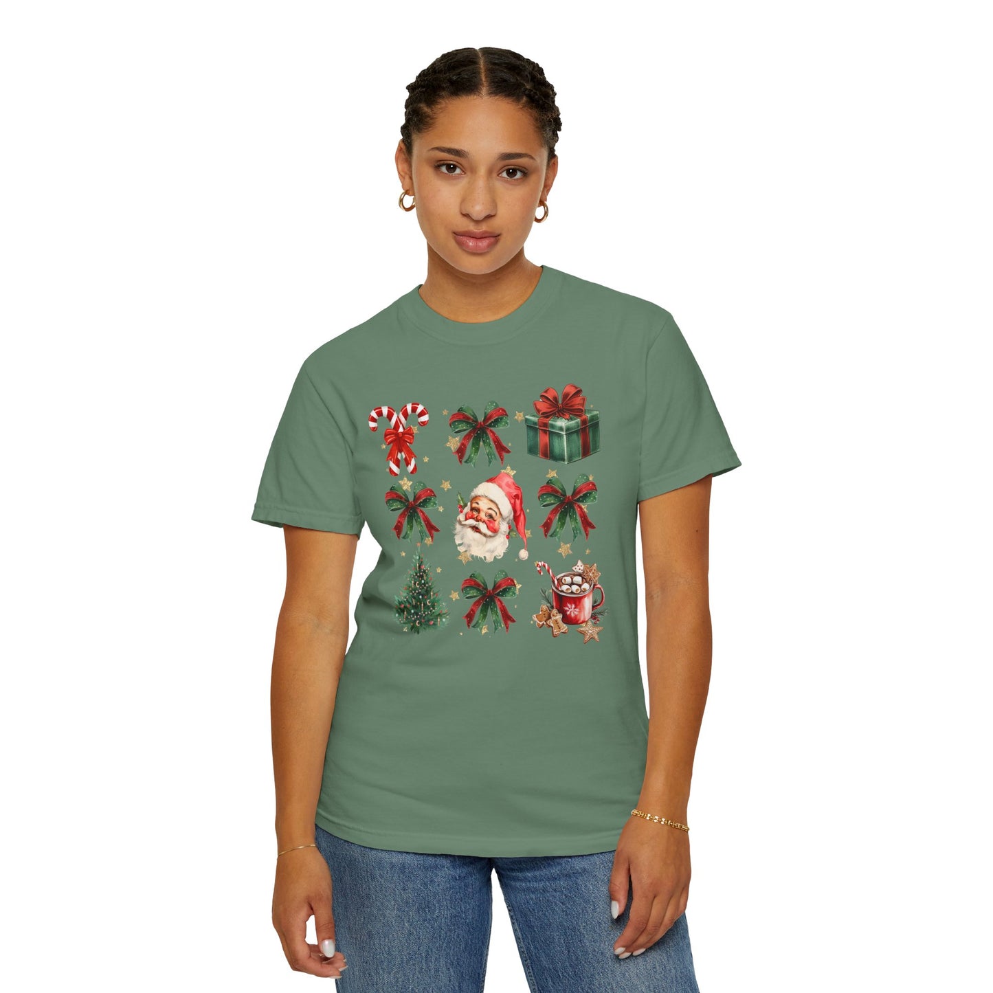 Santa Grid Comfort Colors Graphic Tee