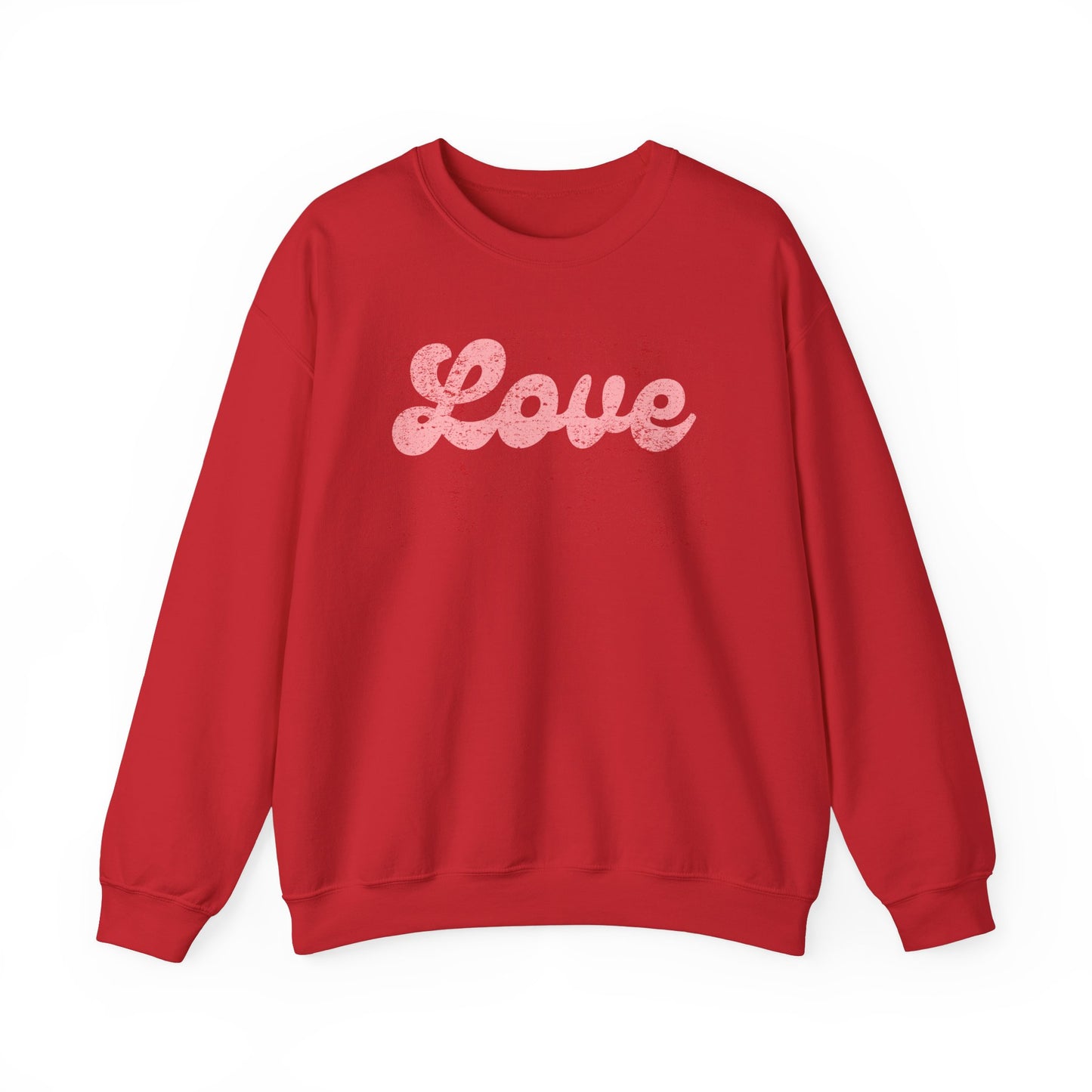 Groovy Love Distressed Gildan Crew Sweatshirt