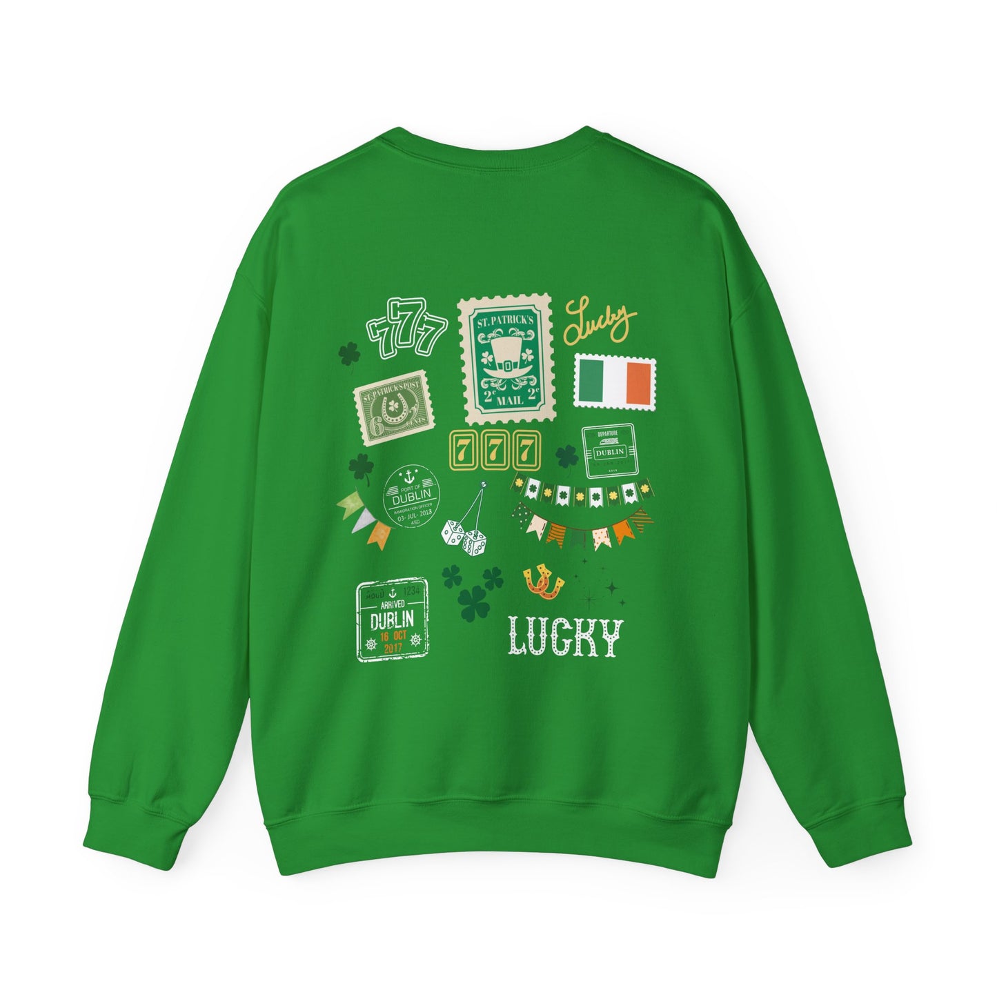 Lucky Collage Gildan Crew Sweatshirt