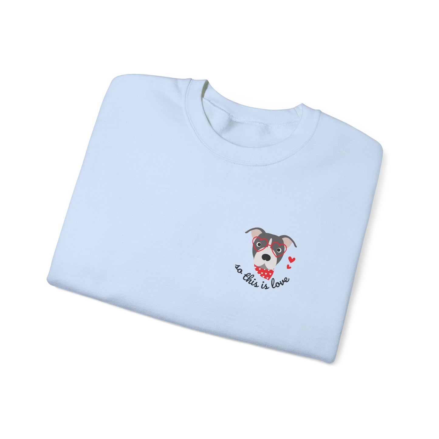So This Is Love Pit Bull (Gray & White) Gildan Crew Sweatshirt