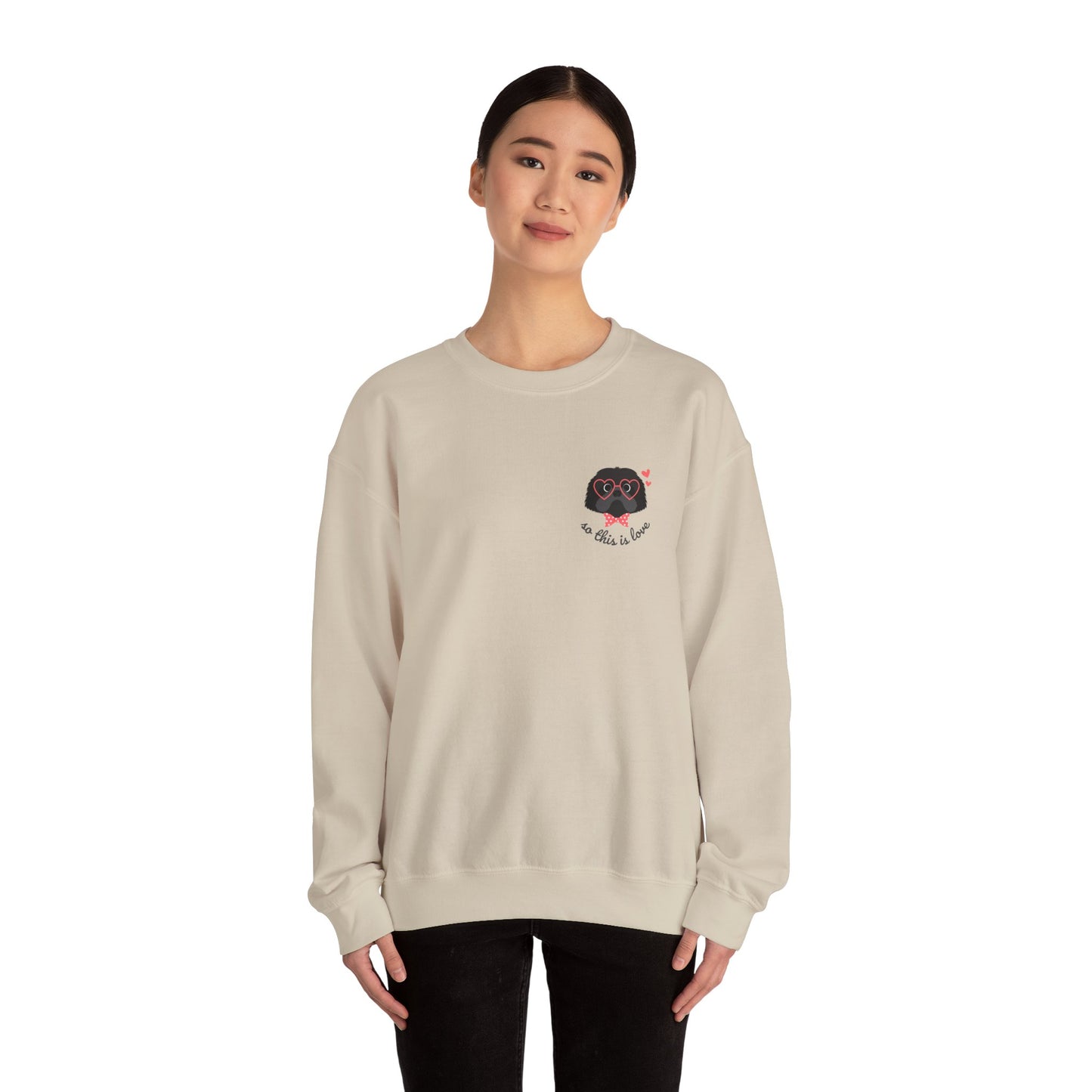So This Is Love Shih Tzu (Black) Gildan Crew Sweatshirt