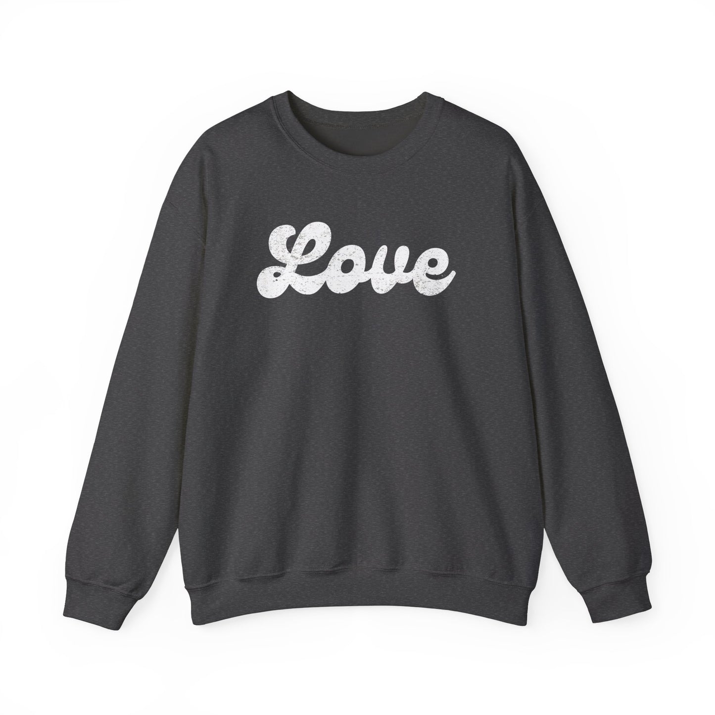 Groovy Love Distressed Gildan Crew Sweatshirt