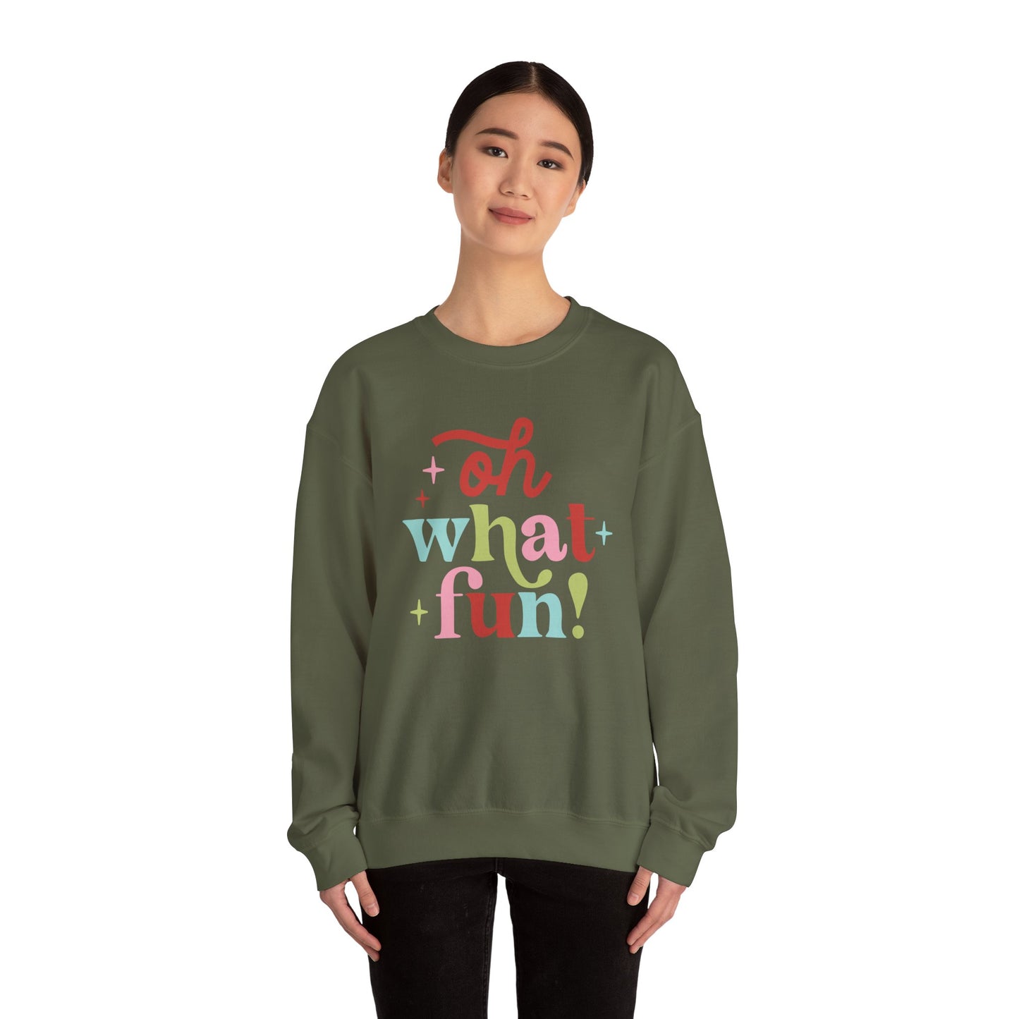 Oh What Fun Gildan Crew Sweatshirt