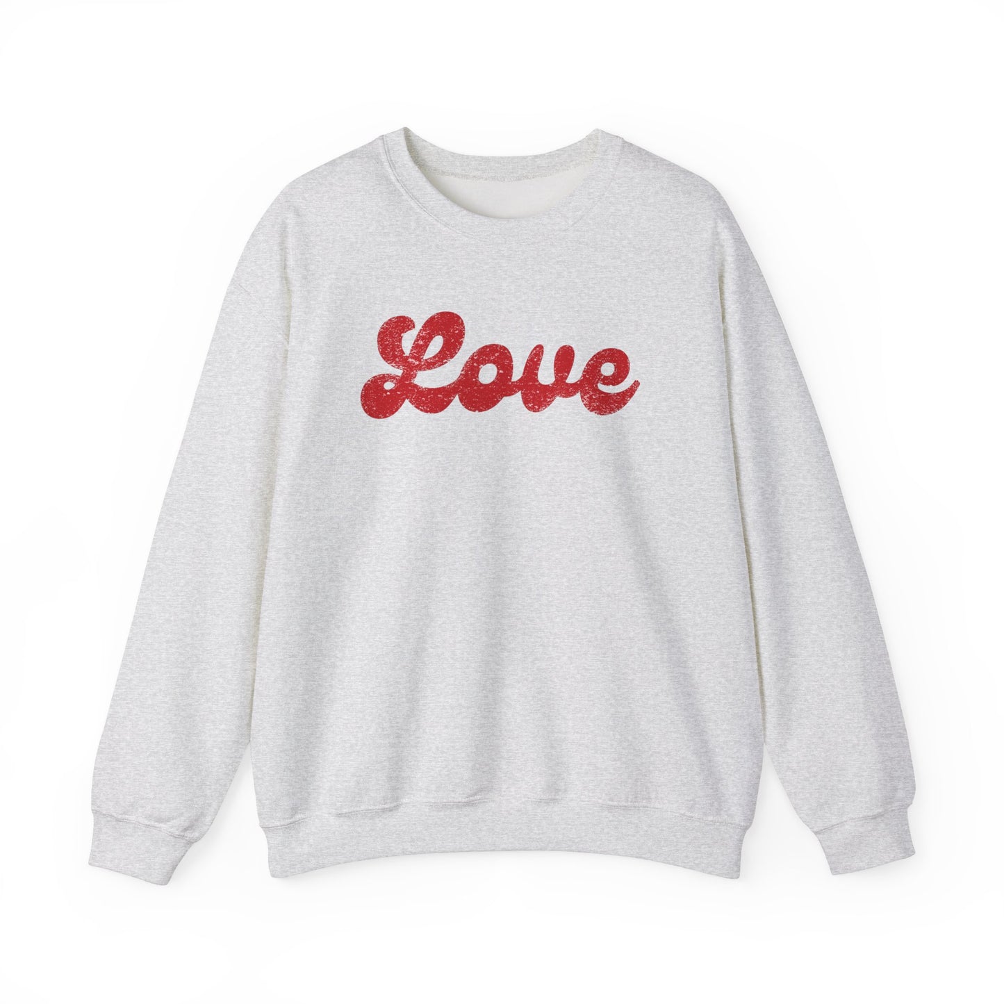 Groovy Love Distressed Gildan Crew Sweatshirt