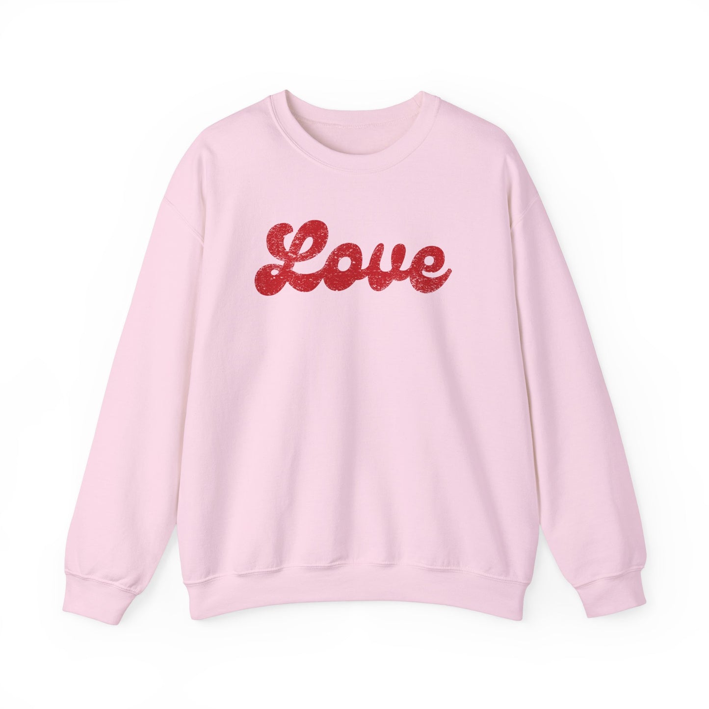 Groovy Love Distressed Gildan Crew Sweatshirt