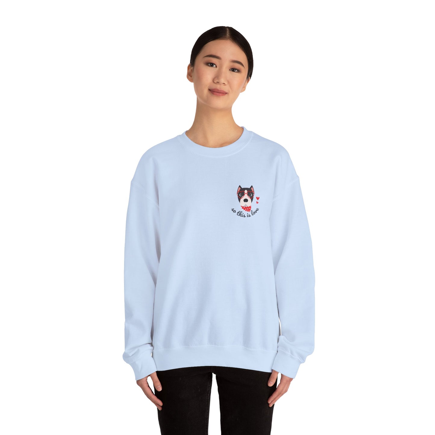 So This Is Love Pit Bull (Black & White) Gildan Crew Sweatshirt