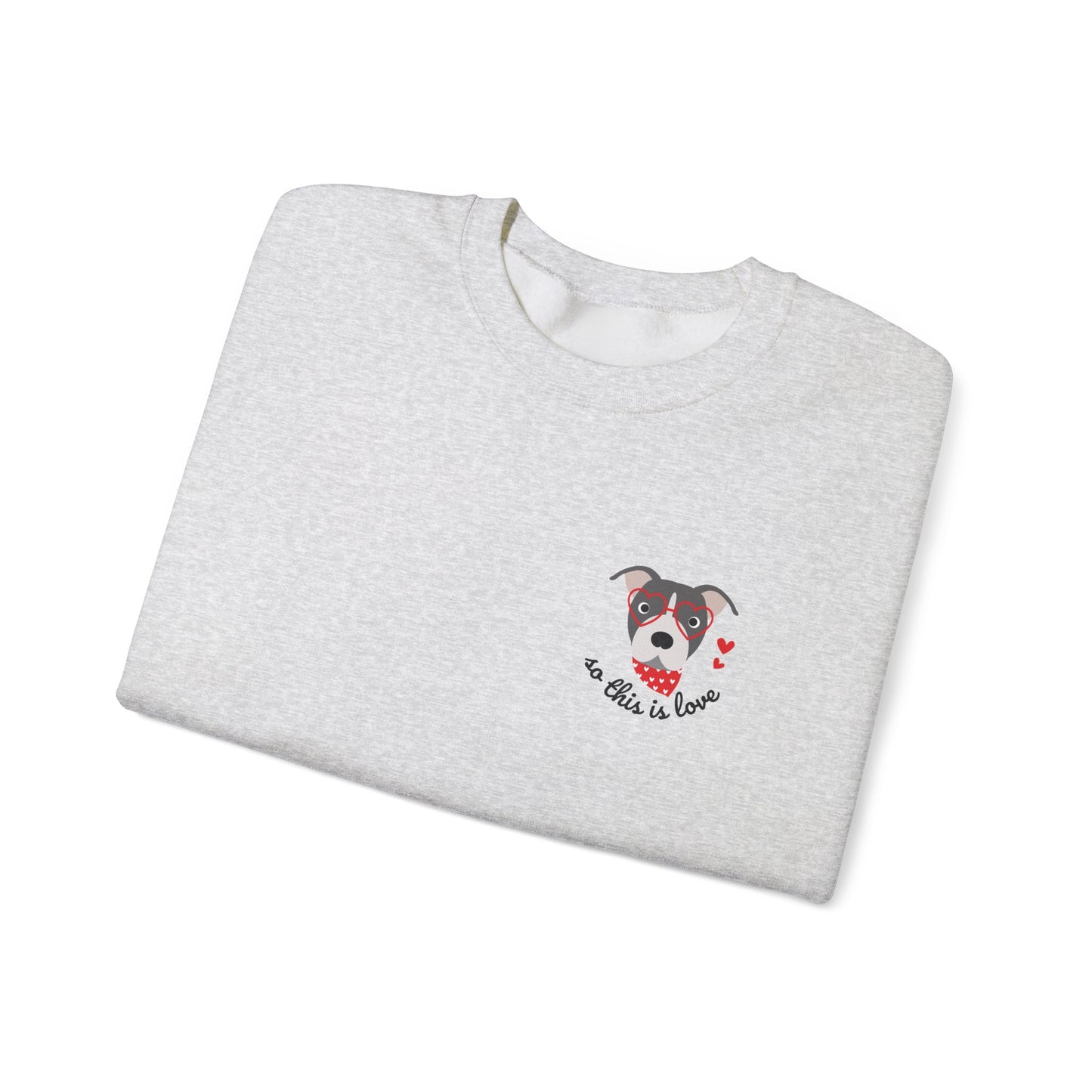 So This Is Love Pit Bull (Gray & White) Gildan Crew Sweatshirt