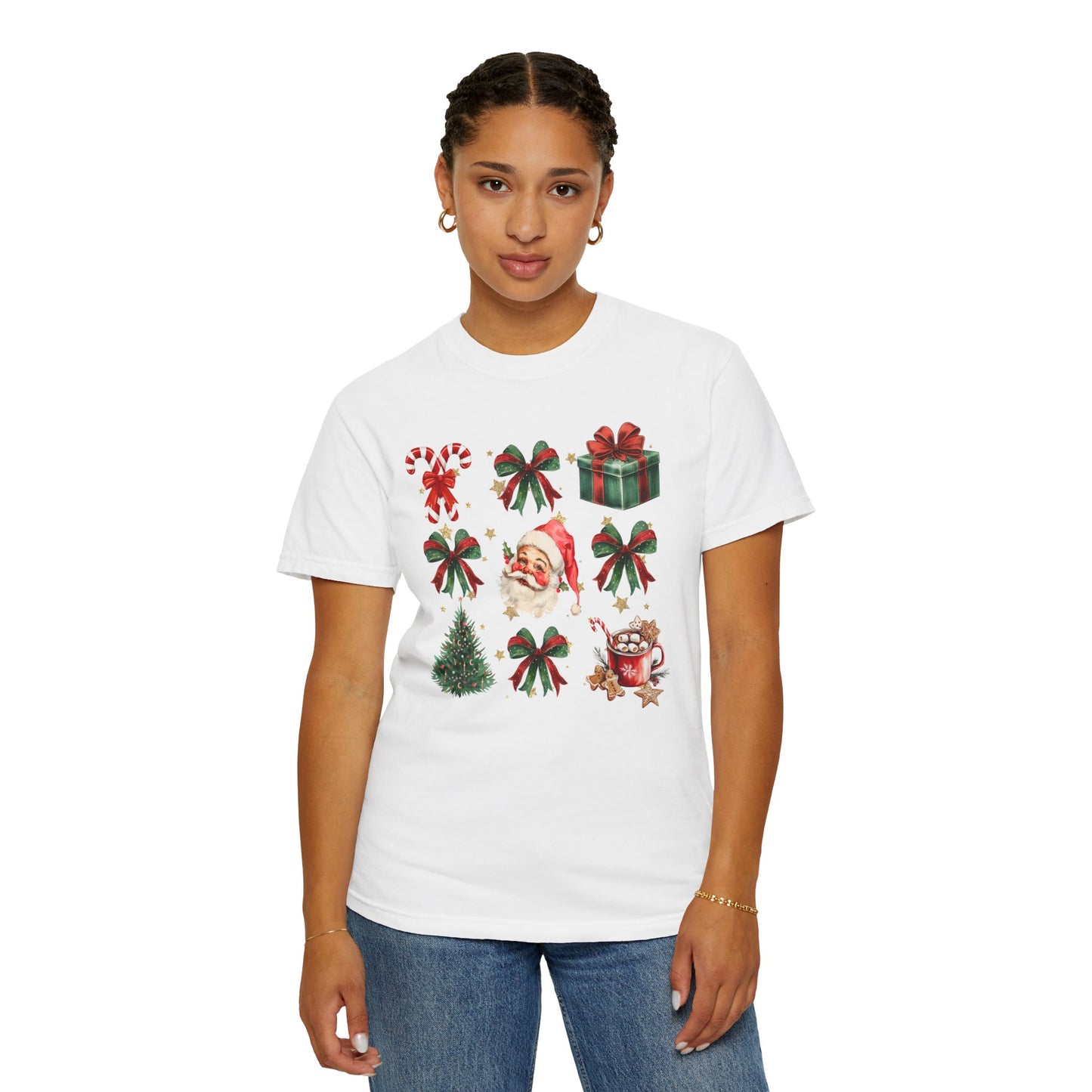 Santa Grid Comfort Colors Graphic Tee