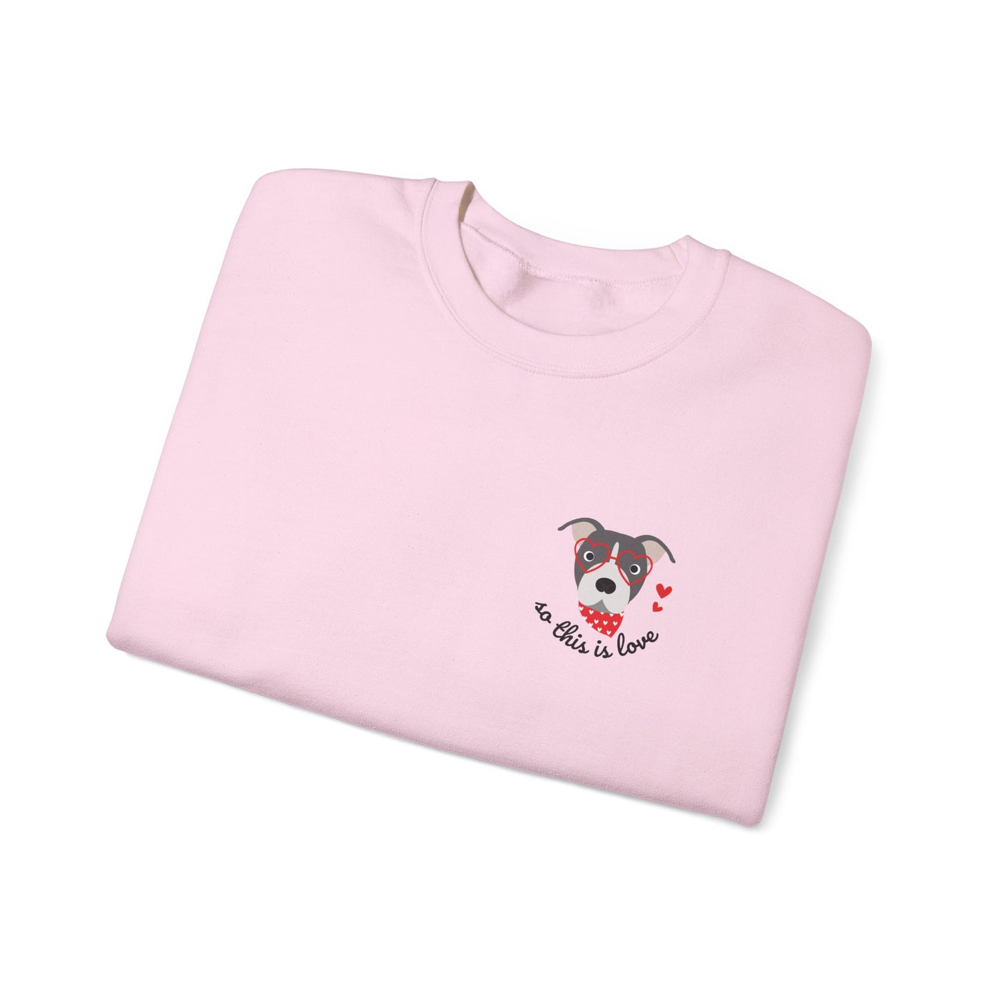 So This Is Love Pit Bull (Gray & White) Gildan Crew Sweatshirt