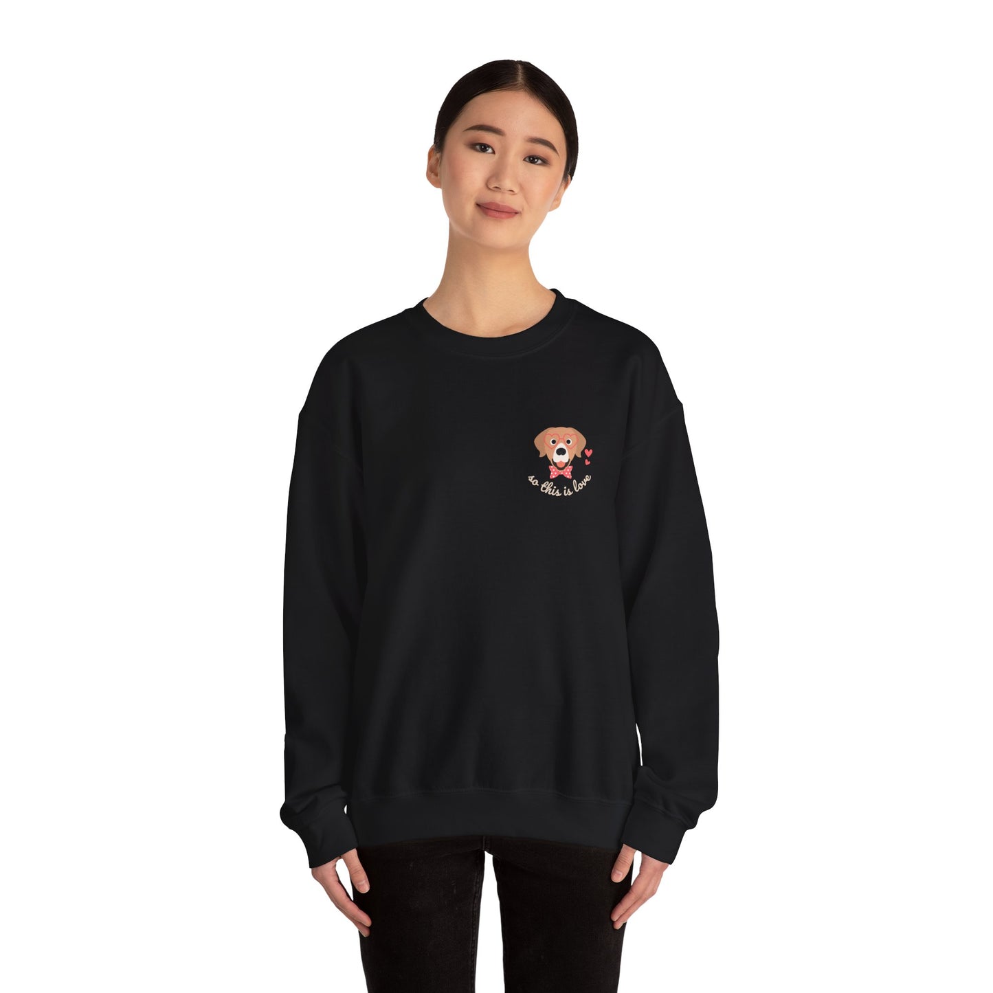 So This Is Love Golden Retriever Gildan Crew Sweatshirt