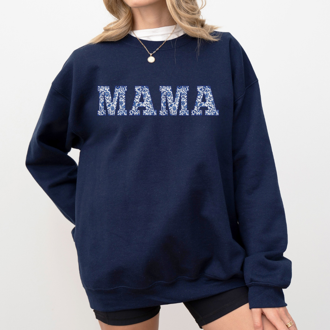 Chinoiserie Mama Gildan Crew Sweatshirt