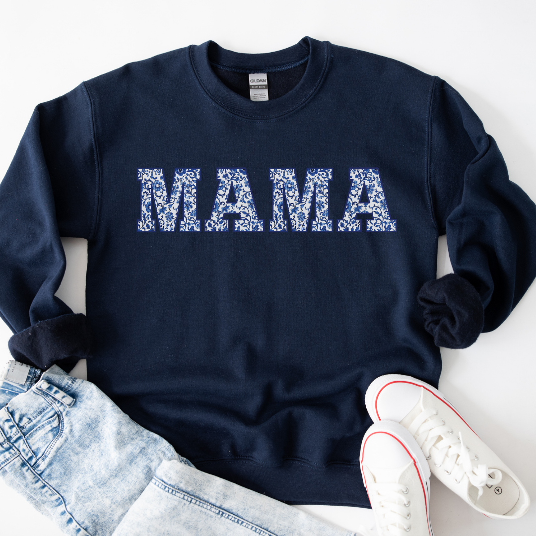 Chinoiserie Mama Gildan Crew Sweatshirt