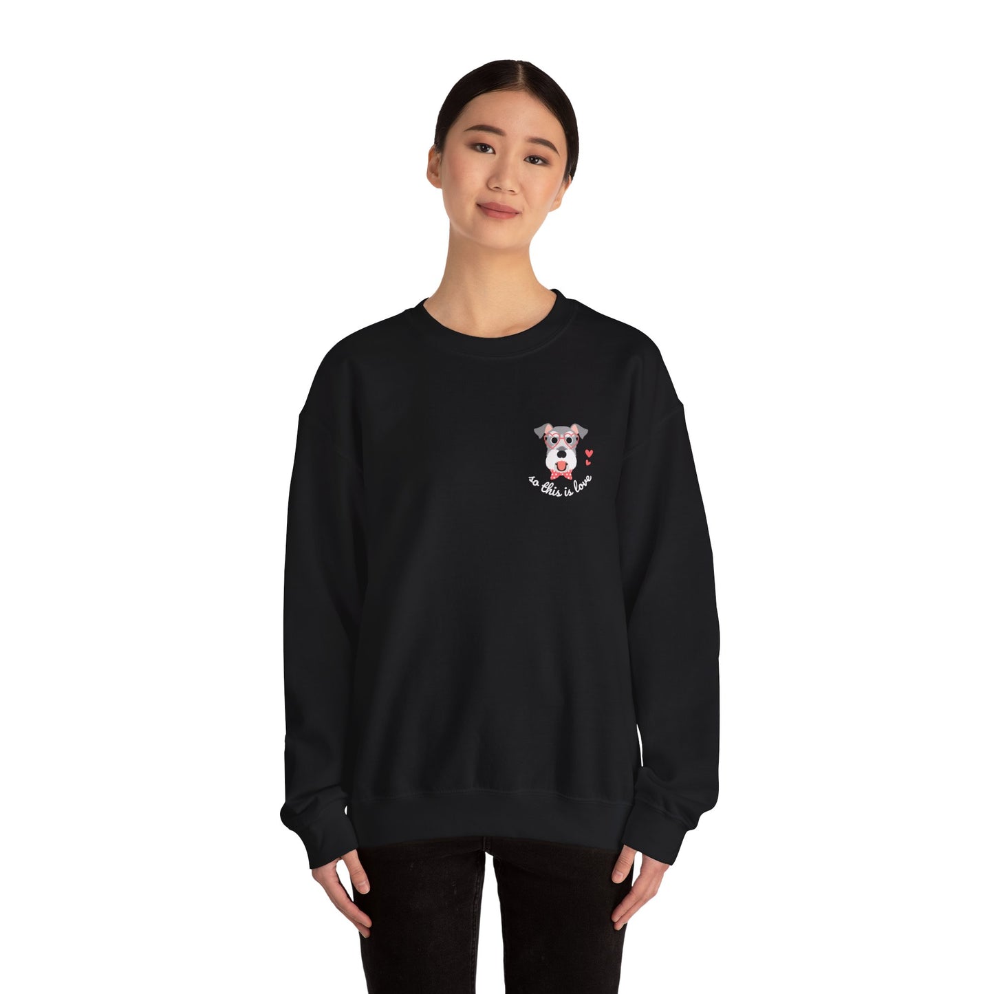So This Is Love Schnauzer Gildan Crew Sweatshirt