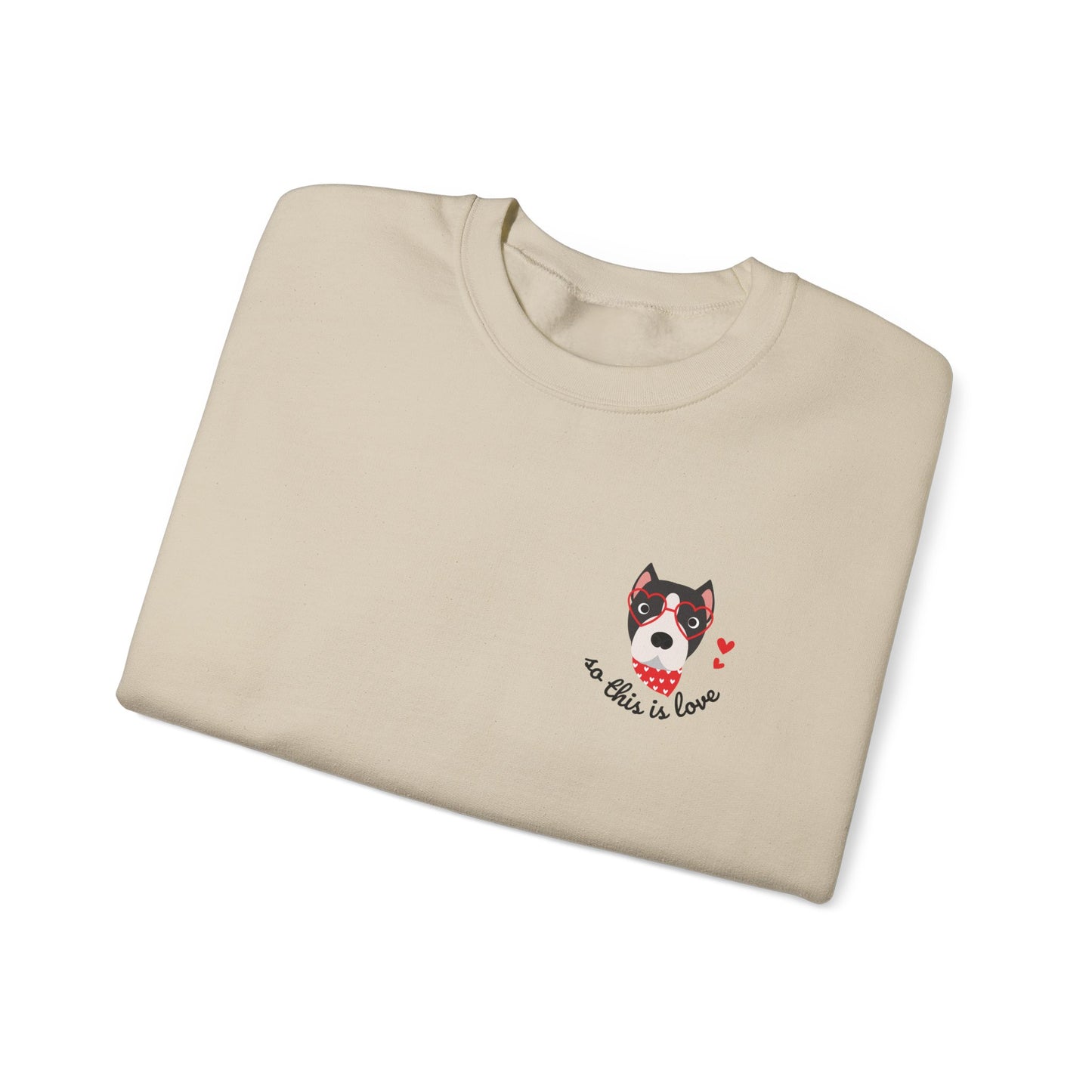 So This Is Love Pit Bull (Black & White) Gildan Crew Sweatshirt