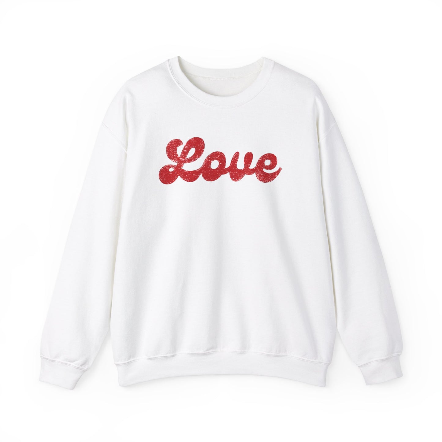 Groovy Love Distressed Gildan Crew Sweatshirt