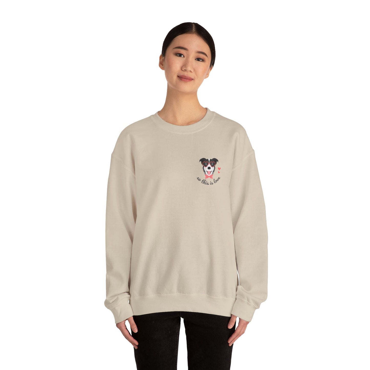 So This Is Love Border Collie Gildan Crew Sweatshirt