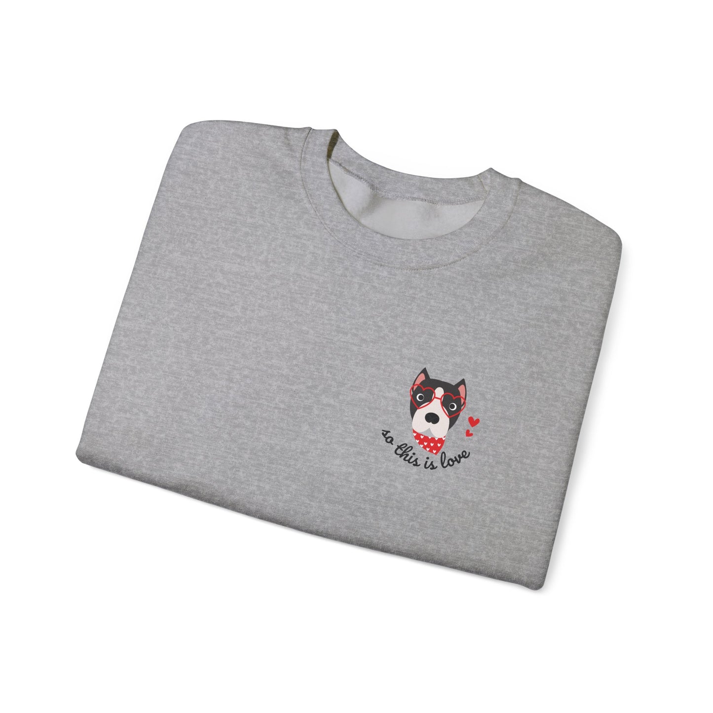 So This Is Love Pit Bull (Black & White) Gildan Crew Sweatshirt