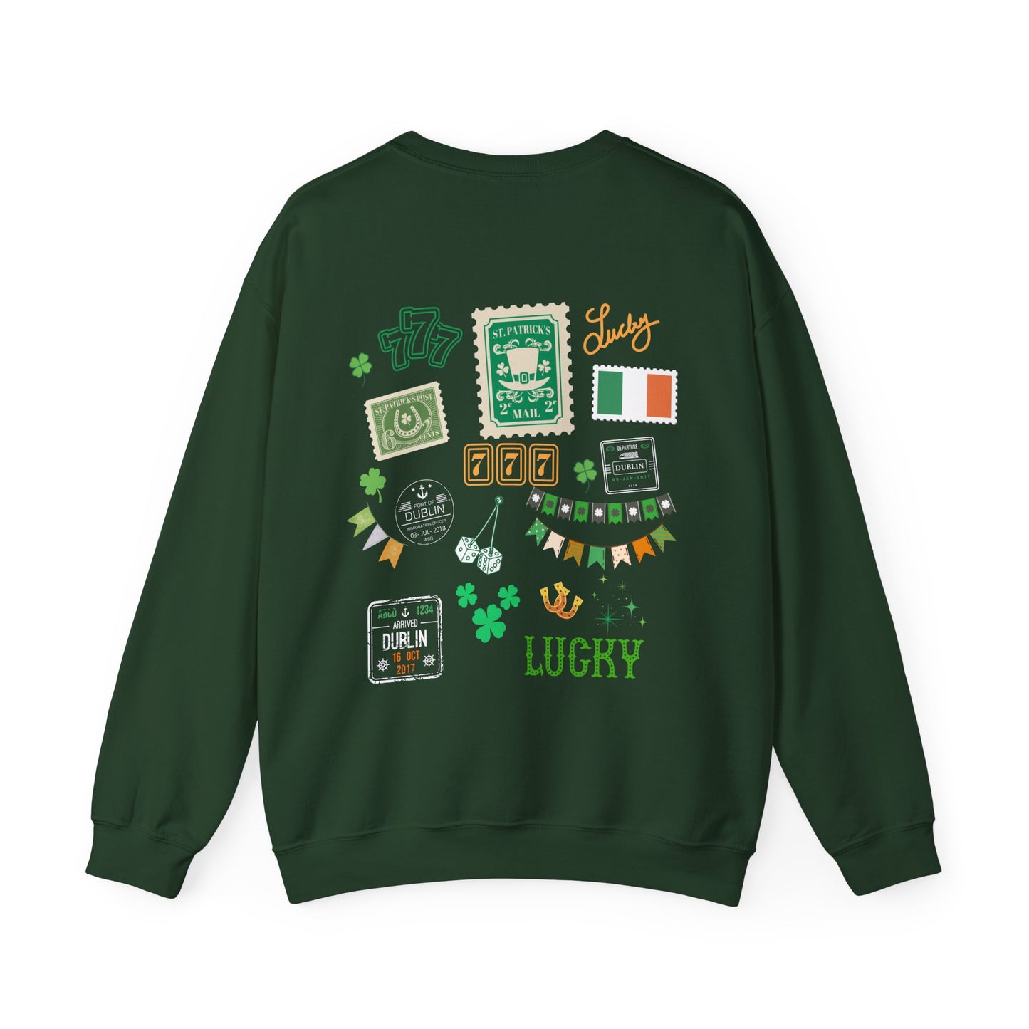 Lucky Collage Gildan Crew Sweatshirt