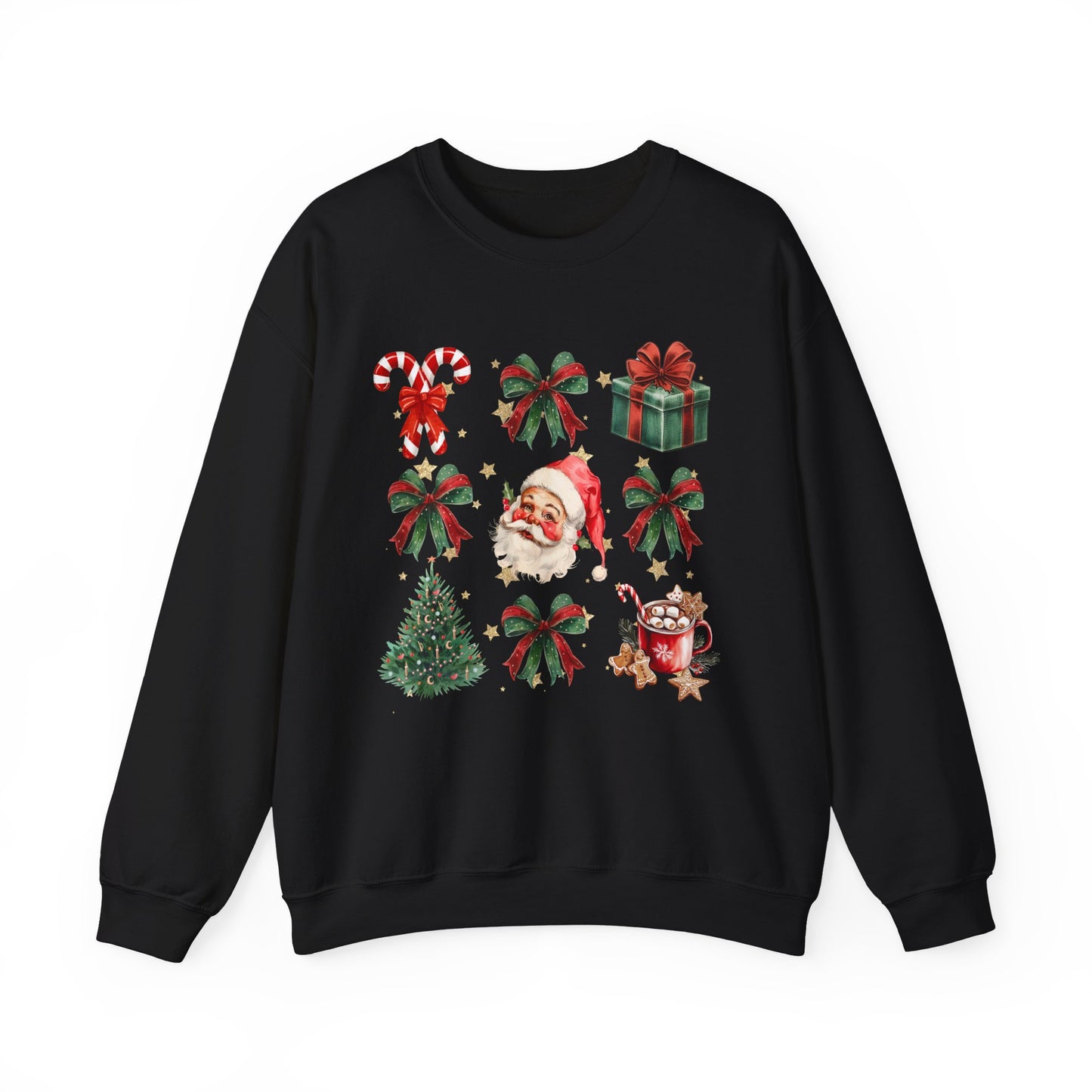 Santa Grid Gildan Crew Sweatshirt