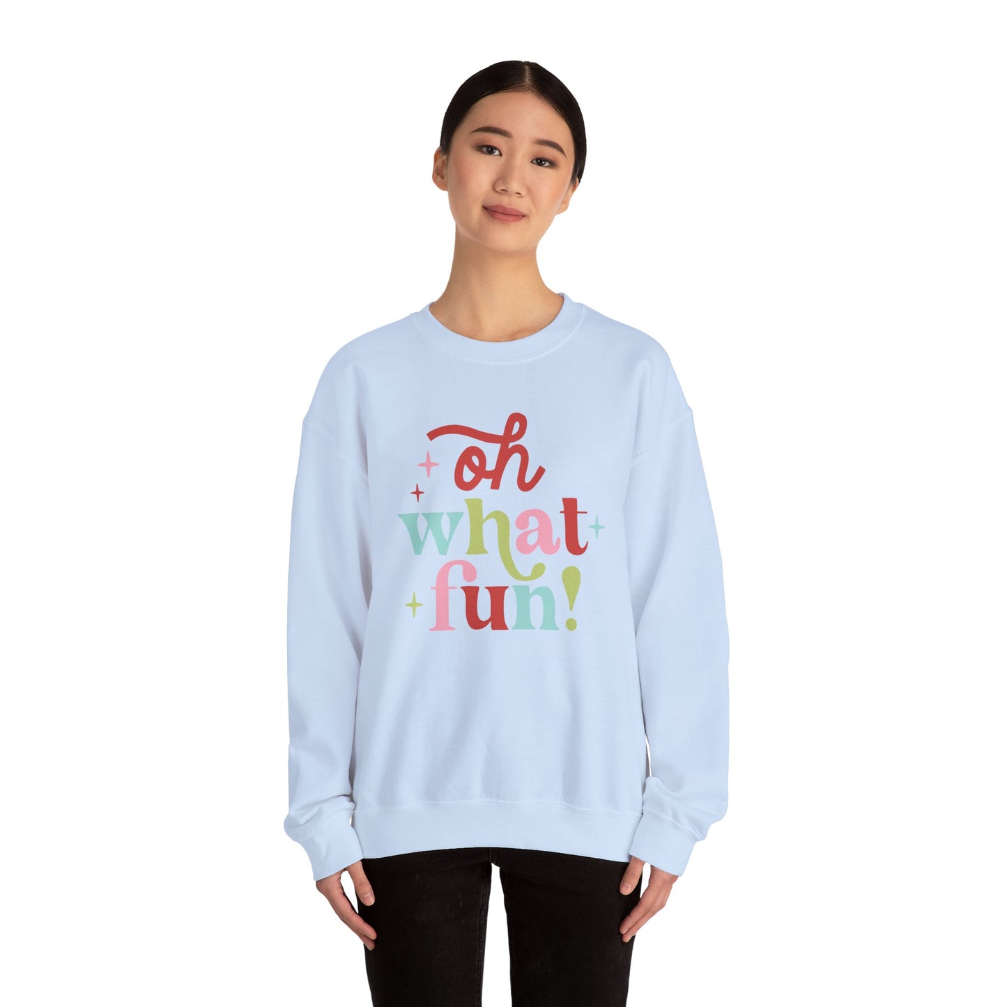 Oh What Fun Gildan Crew Sweatshirt