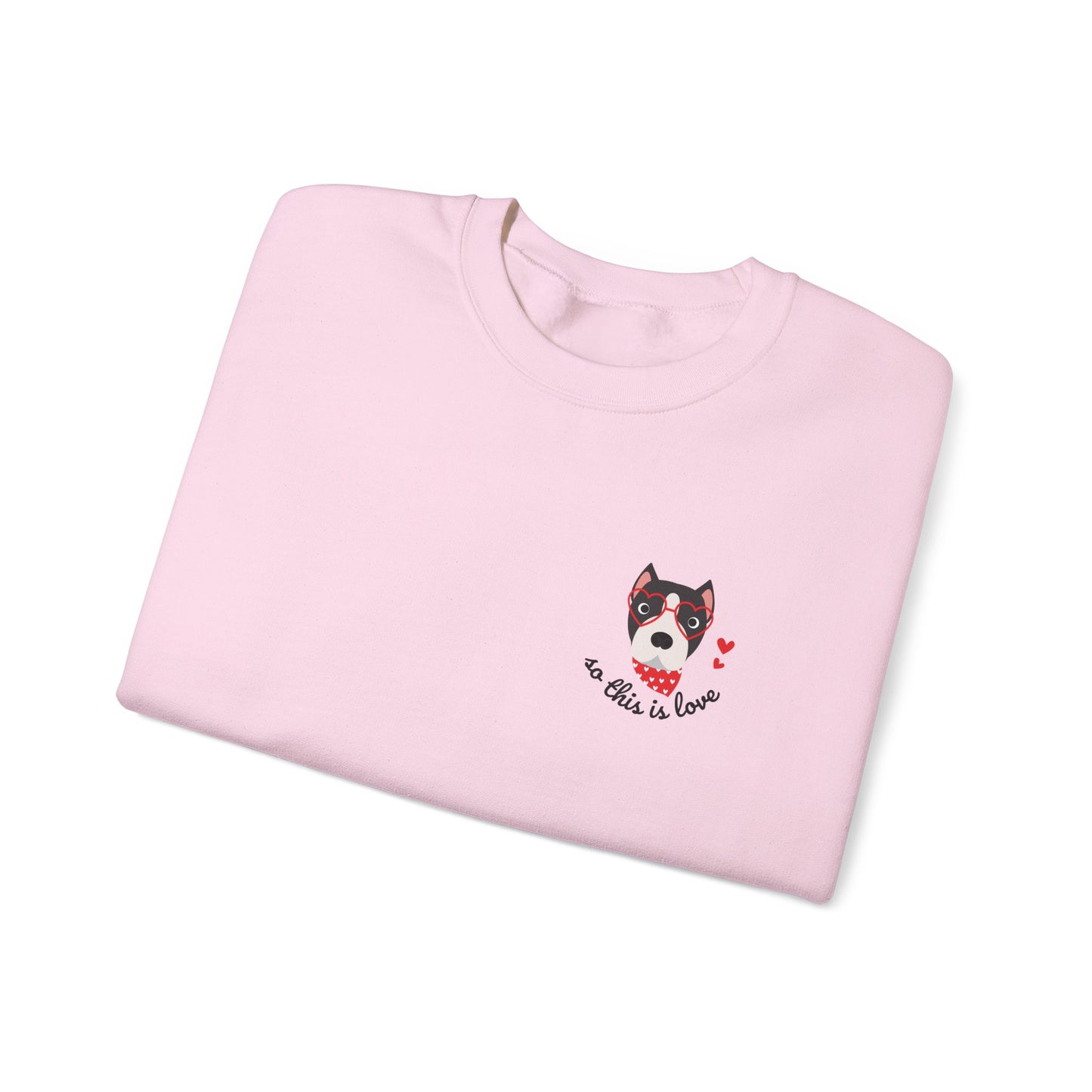 So This Is Love Pit Bull (Black & White) Gildan Crew Sweatshirt
