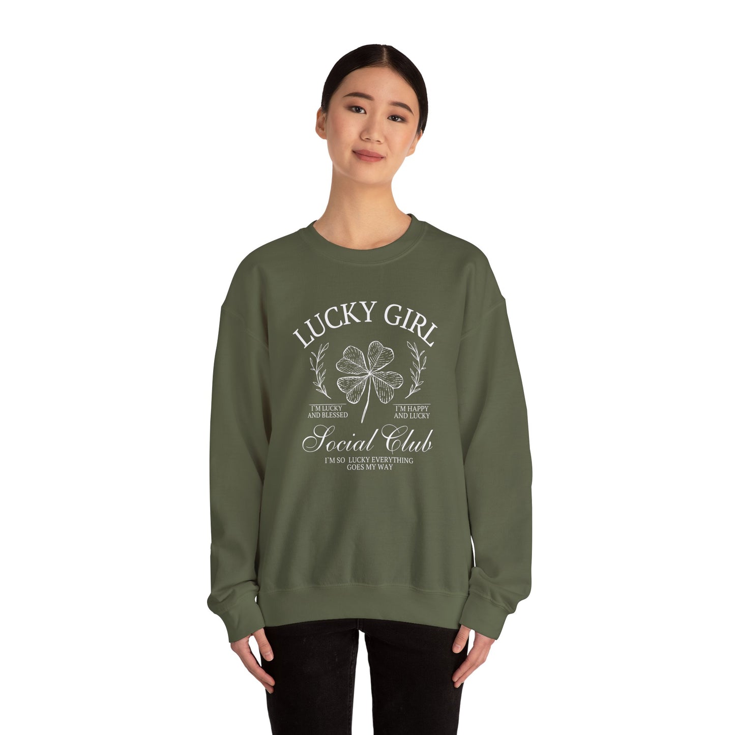 Lucky Girl Gildan Crew Sweatshirt