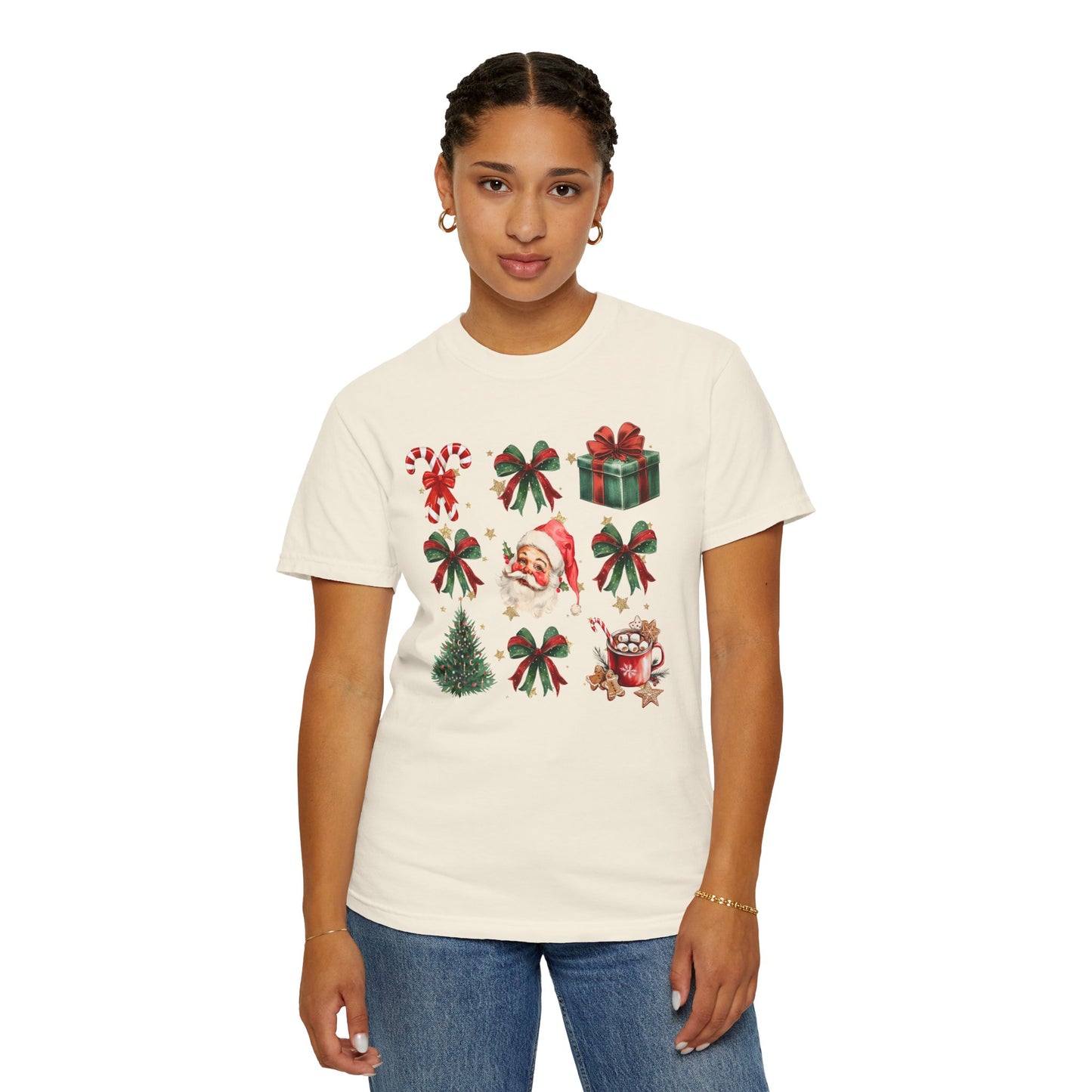 Santa Grid Comfort Colors Graphic Tee