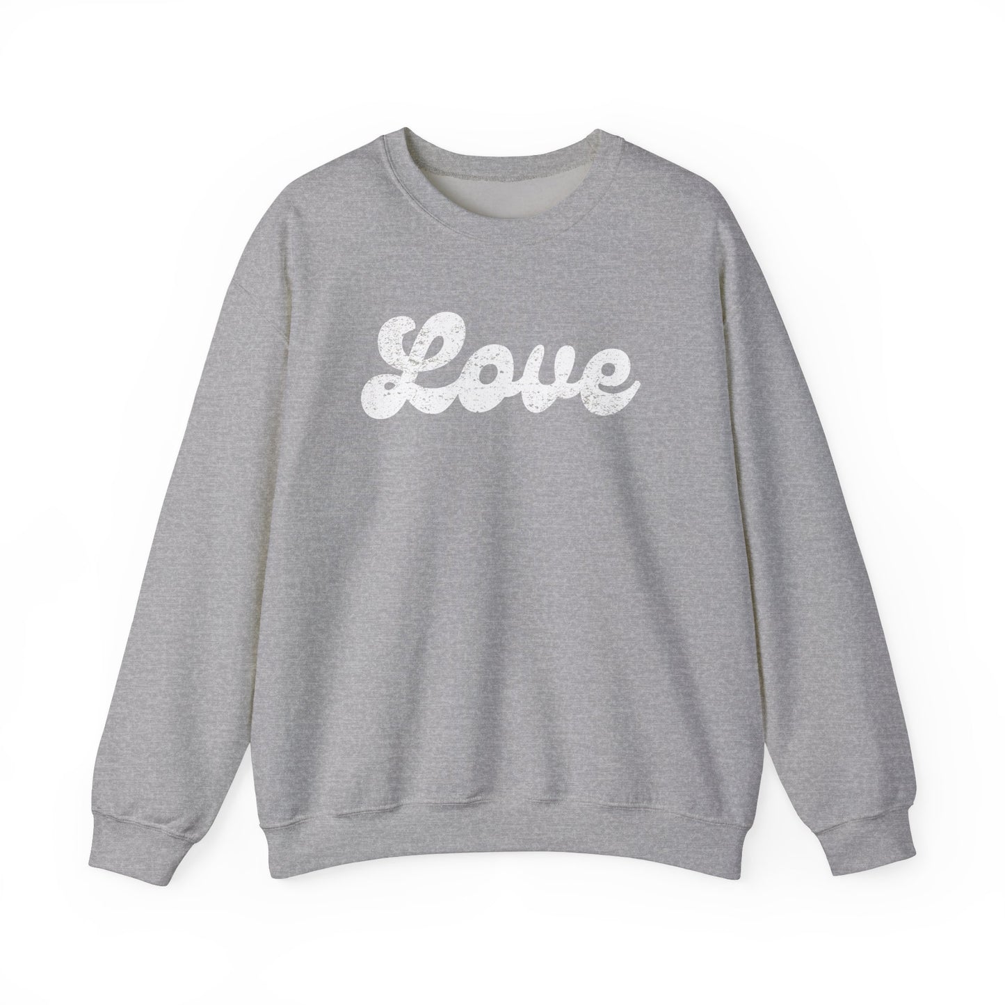 Groovy Love Distressed Gildan Crew Sweatshirt