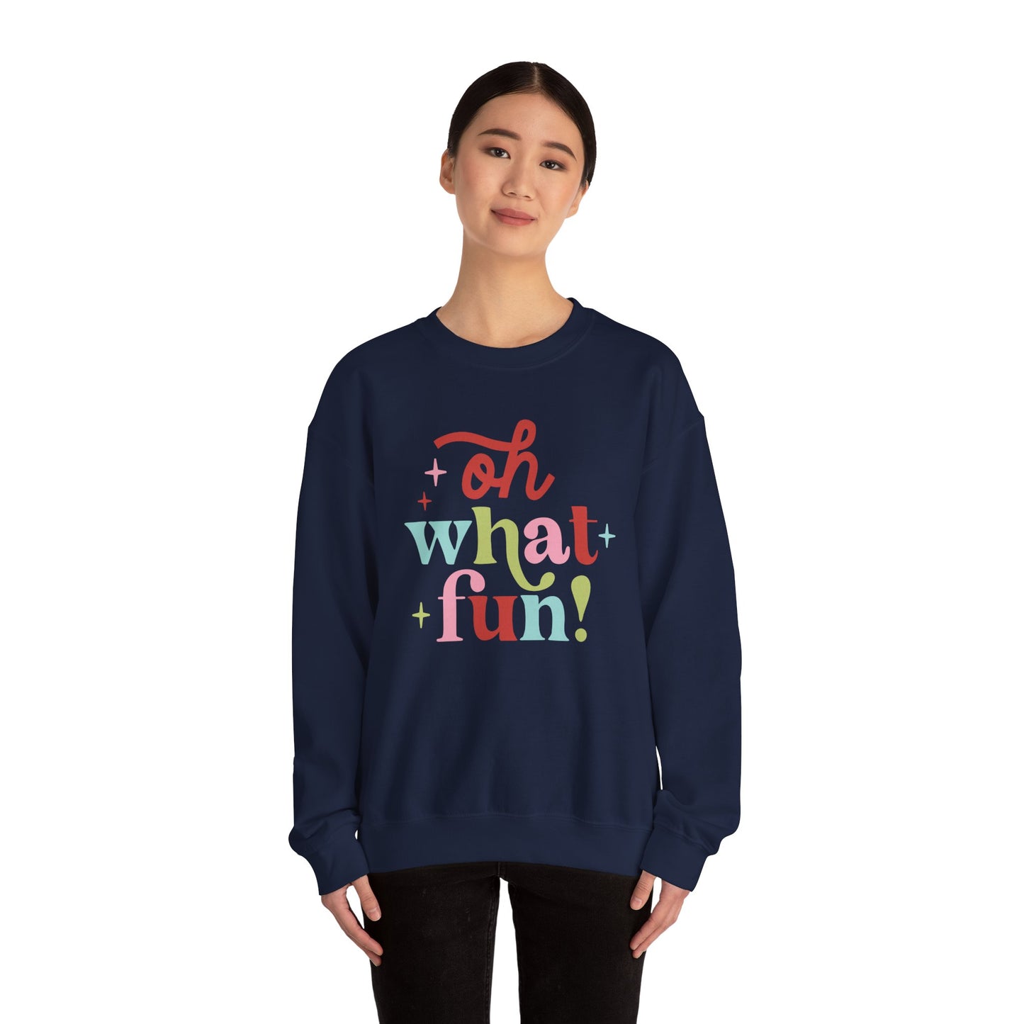 Oh What Fun Gildan Crew Sweatshirt