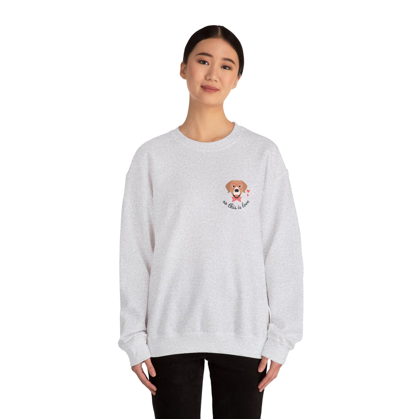 So This Is Love Golden Retriever Gildan Crew Sweatshirt