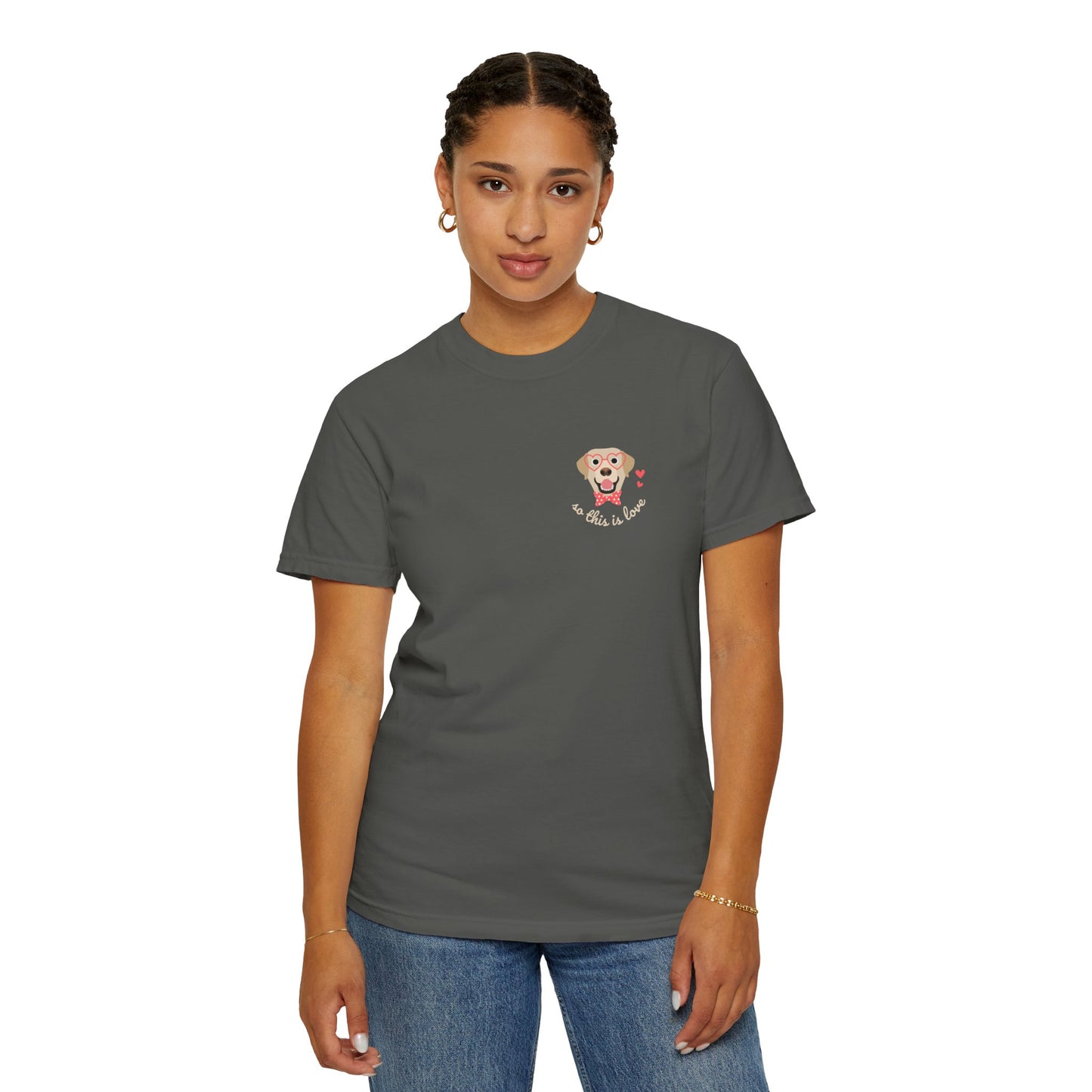 So This Is Love Yellow Lab Comfort Colors Graphic Tee