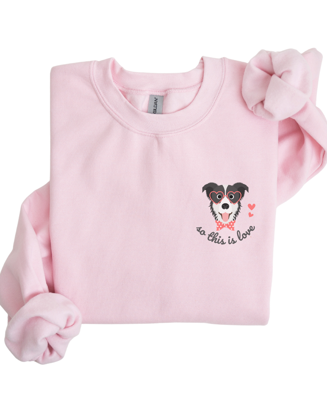 So This Is Love Border Collie Gildan Crew Sweatshirt