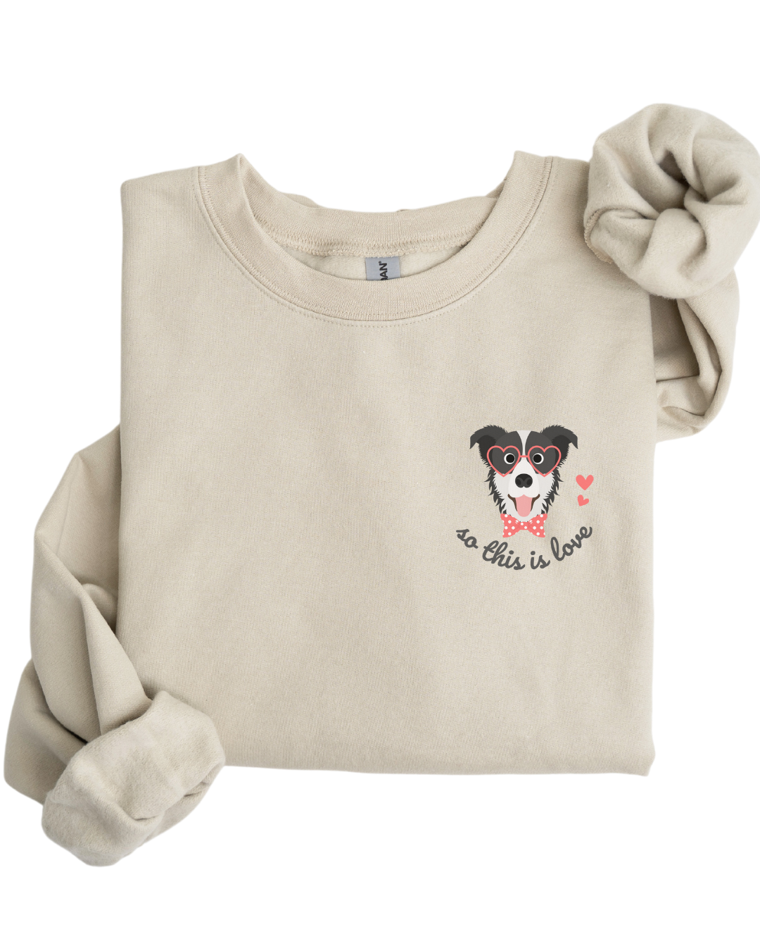 So This Is Love Border Collie Gildan Crew Sweatshirt