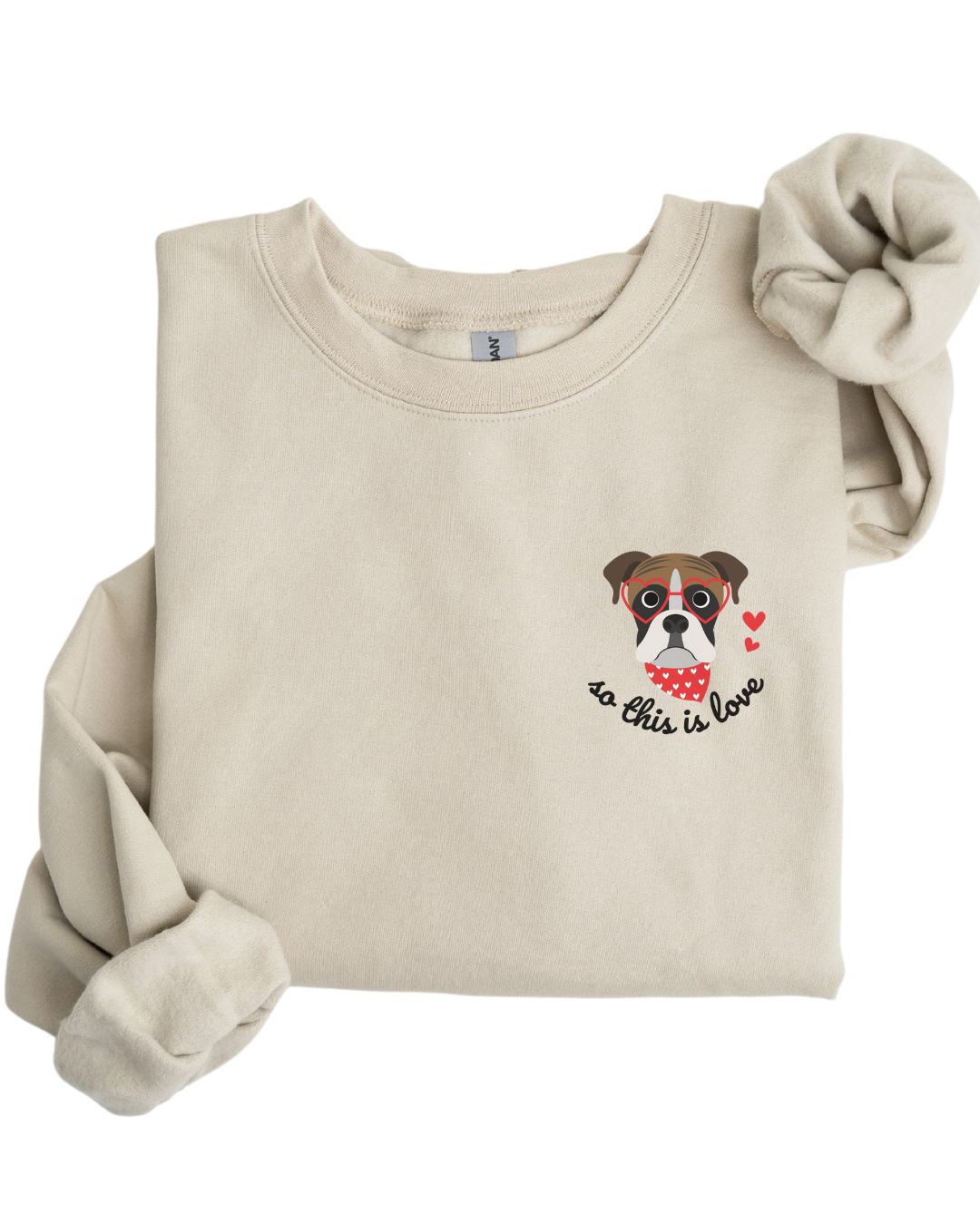 So This Is Love Boxer Gildan Crew Sweatshirt