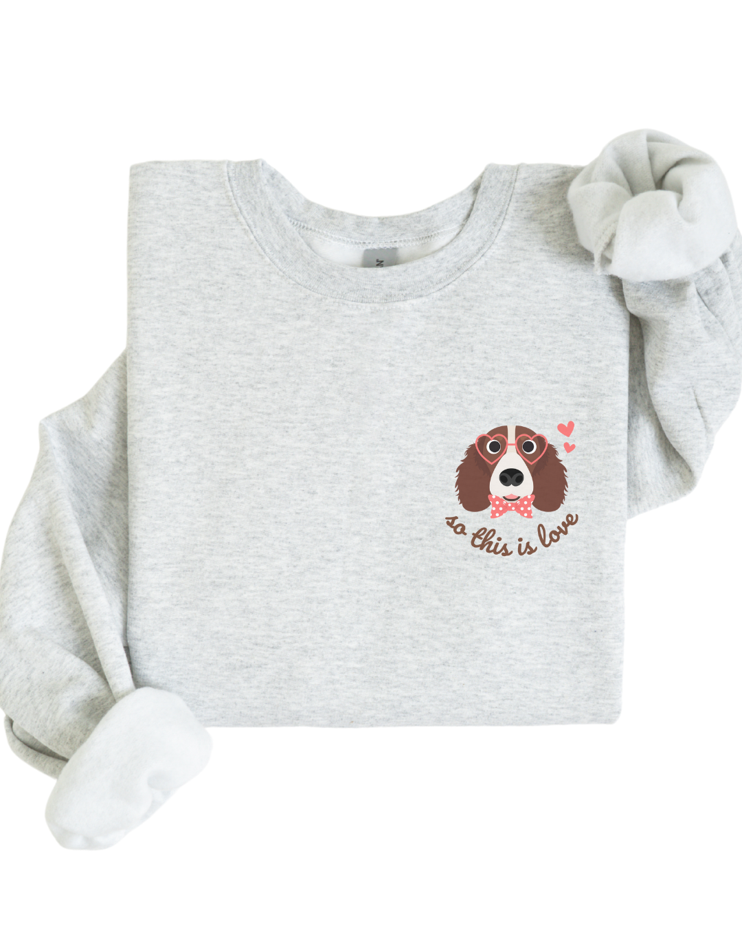 So This Is Love Brittany Spaniel Gildan Crew Sweatshirt