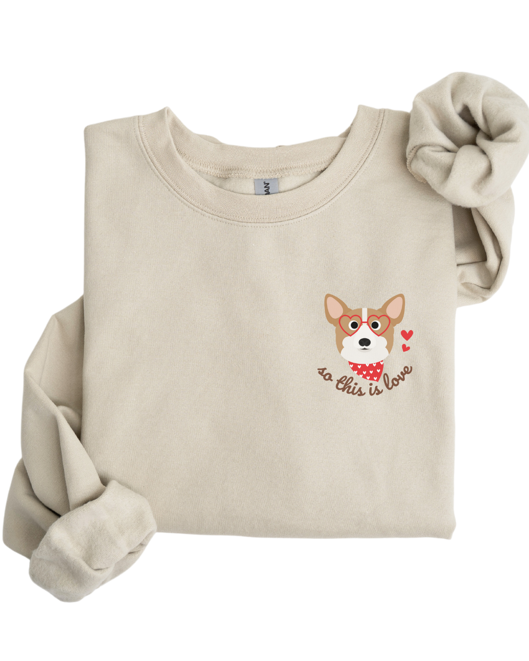 So This Is Love Corgi (Brown) Gildan Crew Sweatshirt