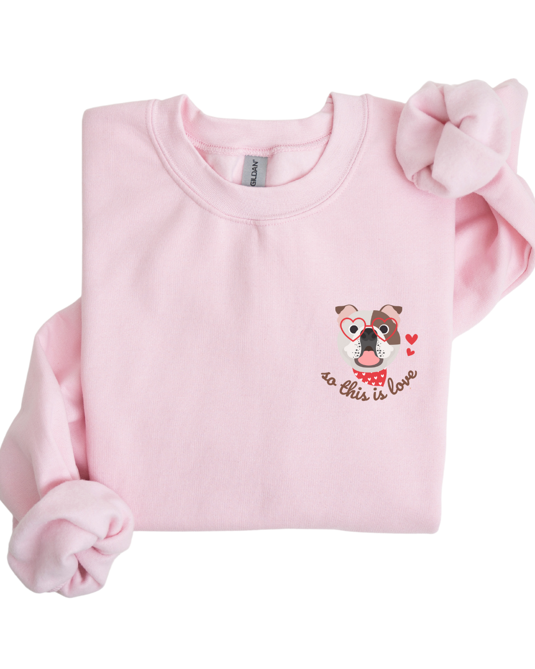 So This Is Love English Bulldog Gildan Crew Sweatshirt