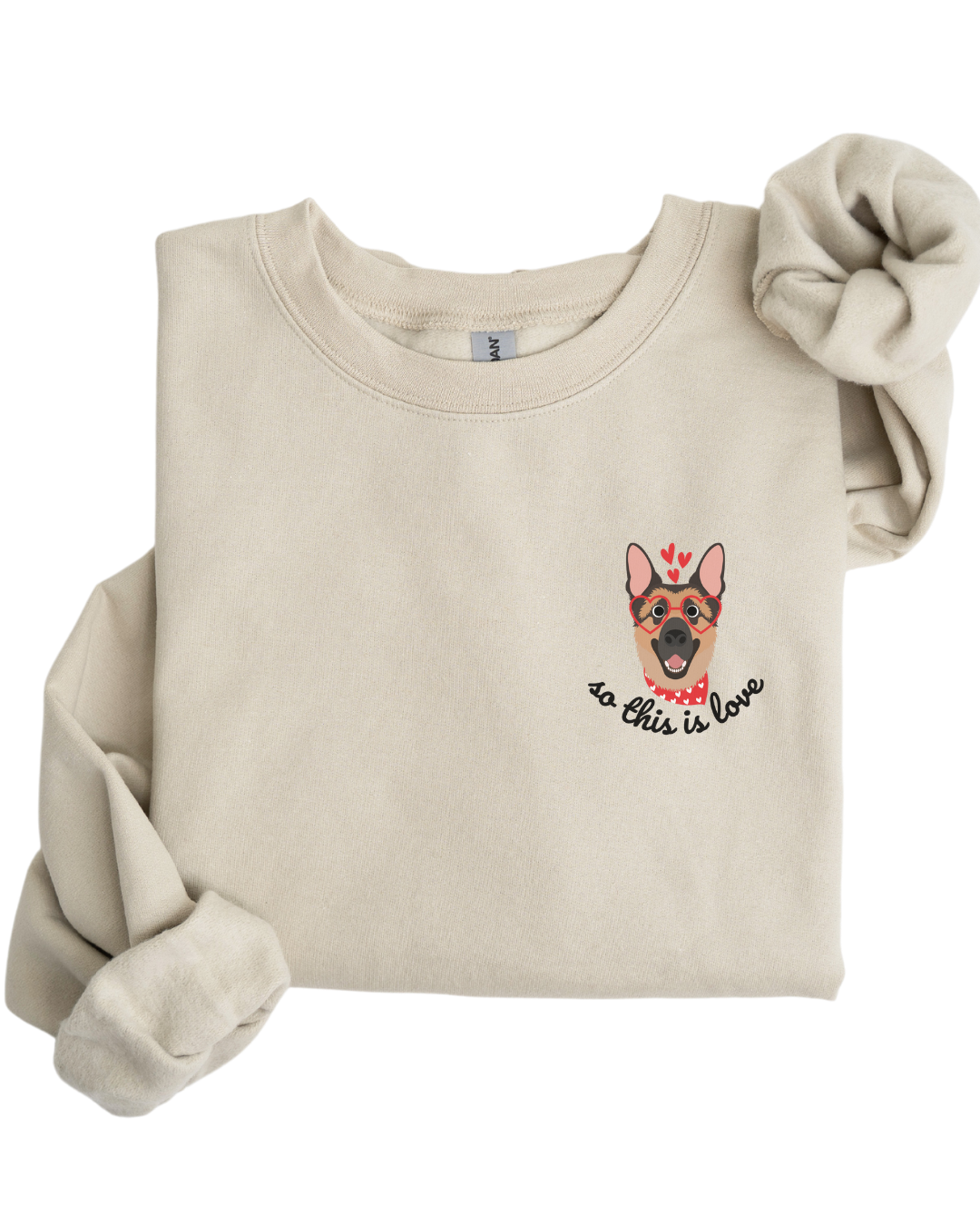 So This Is Love German Shepard Gildan Crew Sweatshirt