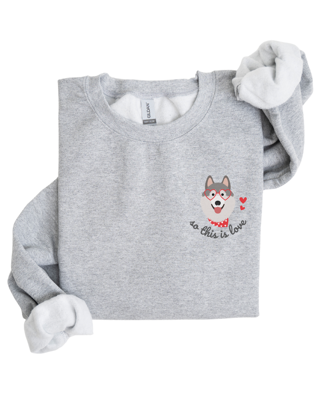 So This Is Love Siberian Husky Gildan Crew Sweatshirt