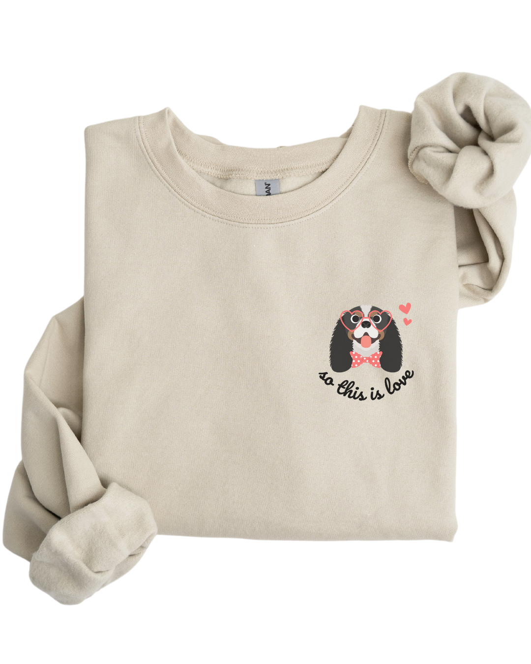 So This Is Love Cavalier King Charles Spaniel Gildan Crew Sweatshirt