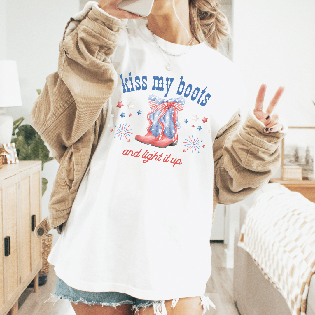 Kiss My Boots Comfort Colors Tee