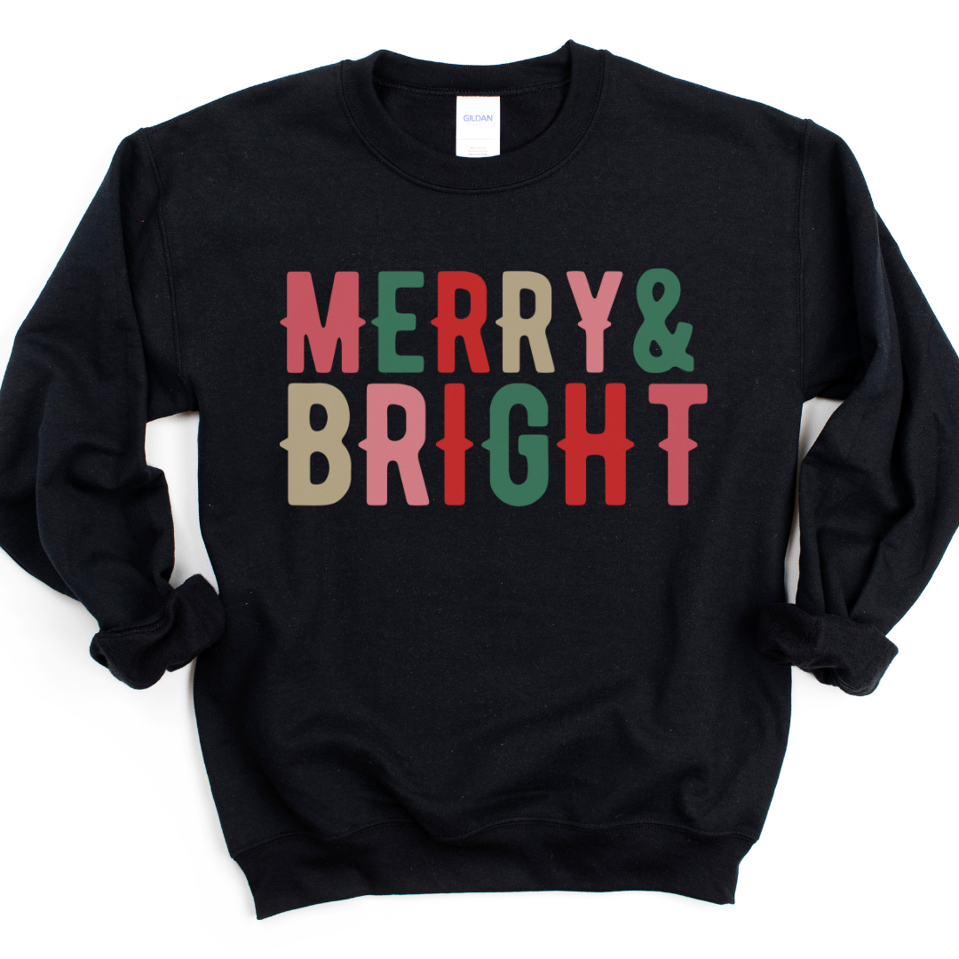 Merry & Bright Gildan Crew Sweatshirt
