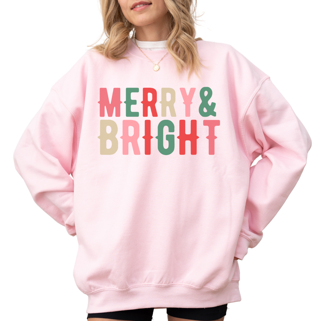Merry & Bright Gildan Crew Sweatshirt