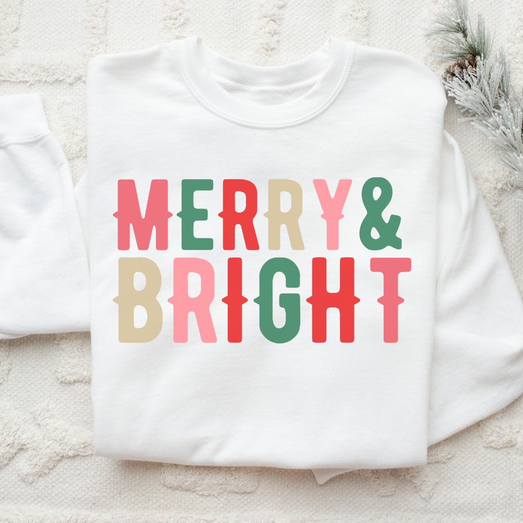 Merry & Bright Gildan Crew Sweatshirt