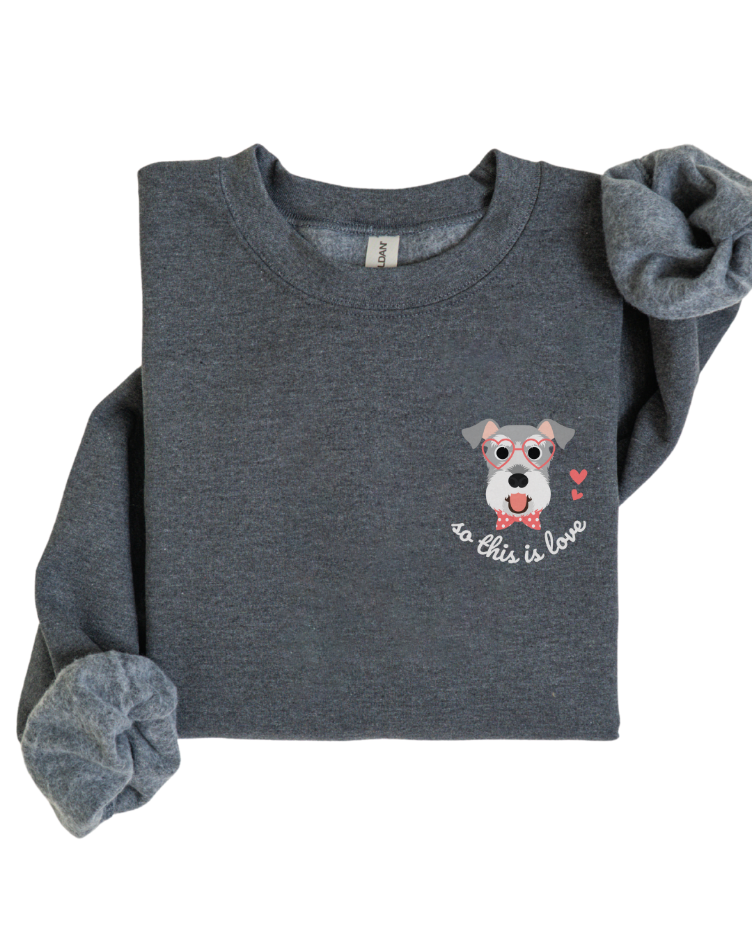 So This Is Love Schnauzer Gildan Crew Sweatshirt