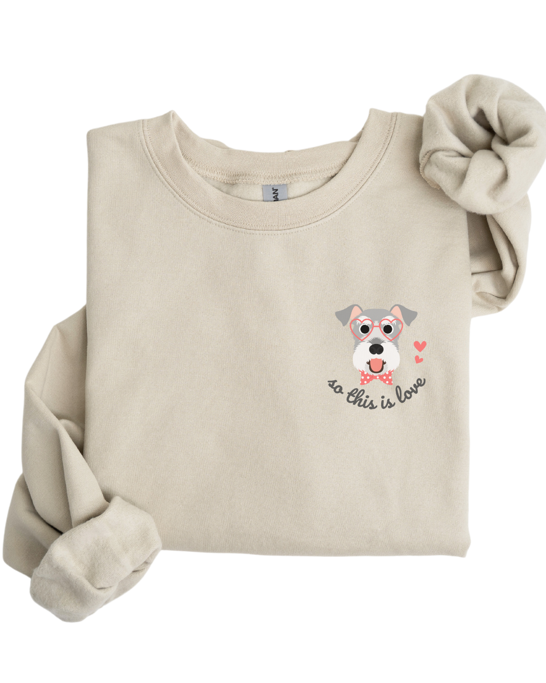 So This Is Love Schnauzer Gildan Crew Sweatshirt