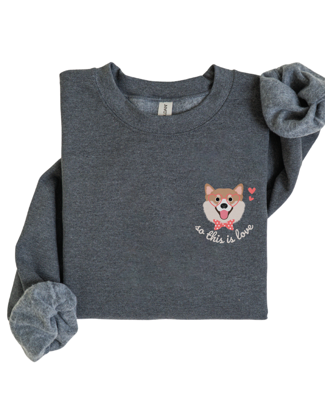 So This Is Love Shiba Inu Gildan Crew Sweatshirt