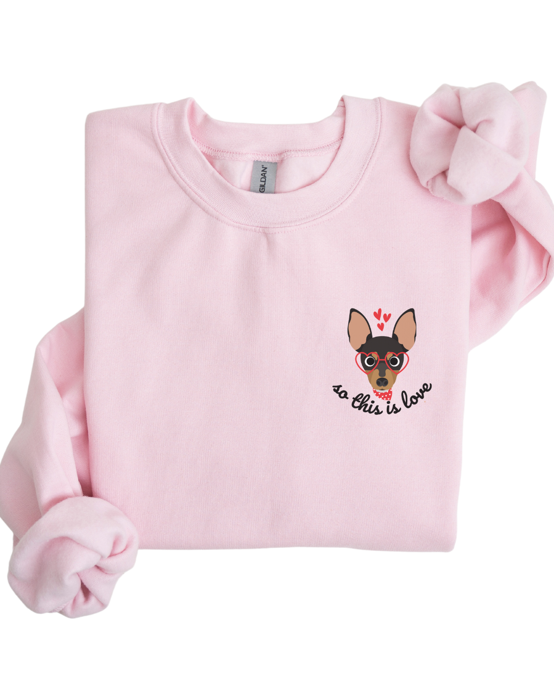 So This Is Love Toy Terrier Gildan Crew Sweatshirt