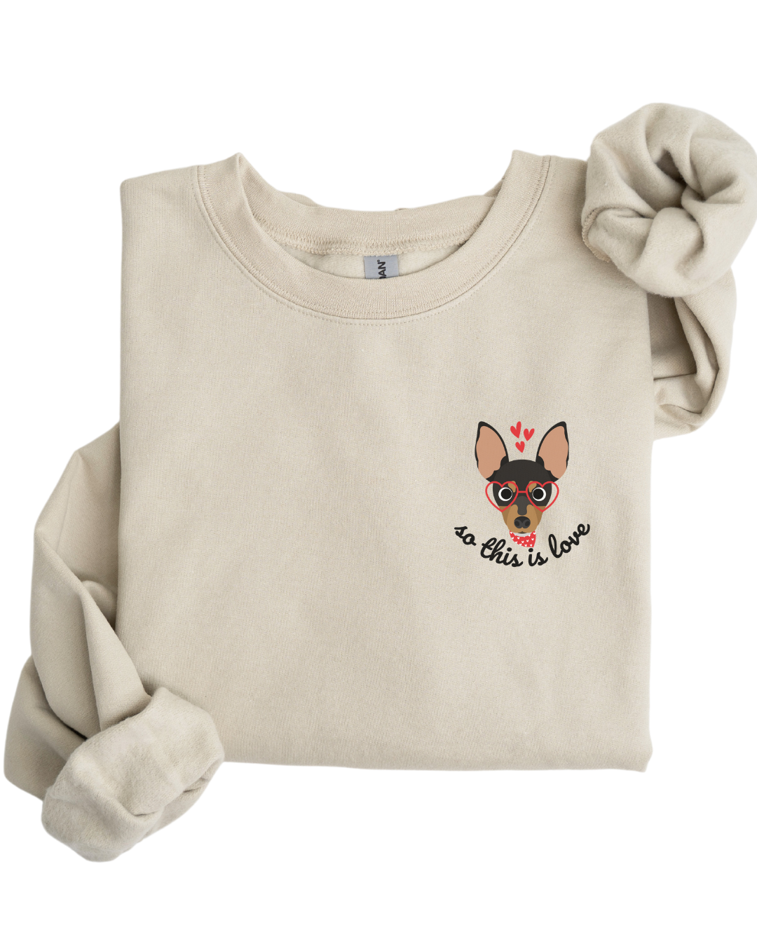 So This Is Love Toy Terrier Gildan Crew Sweatshirt